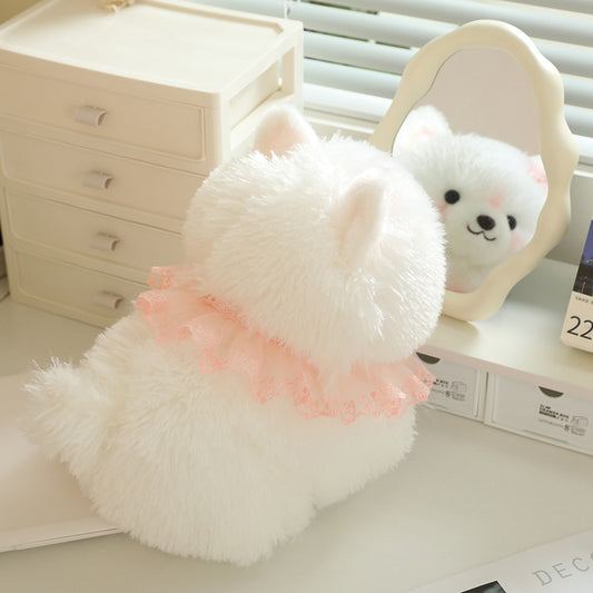 ELAINREN Pomeranian Stuffed Animal - Unique Design - Endless Play - White/11.8 Inches