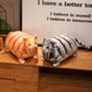 ELAINREN Realistic Fat Orange Cat Stuffed Animals Toy Ultra-Soft Tabby Kitten Plush Large Pillow