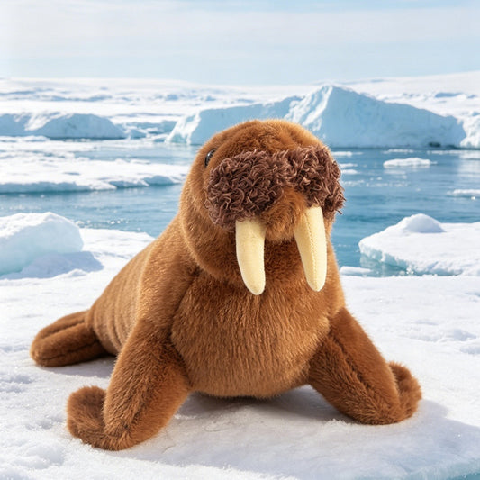 ELAINREN Realistic Walrus Stuffed Animals Toy/38cm