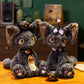 ELAINREN Halloween Devon Rex Cat Plush Toy Halloween Black Devon Rex Kitten Kitty Stuffed Animal Soft Doll Gifts/11.8inch