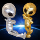 ELAINREN Gold Alien Stuffed Space Toy Soft Saucerman Plush Pillow/25.6''