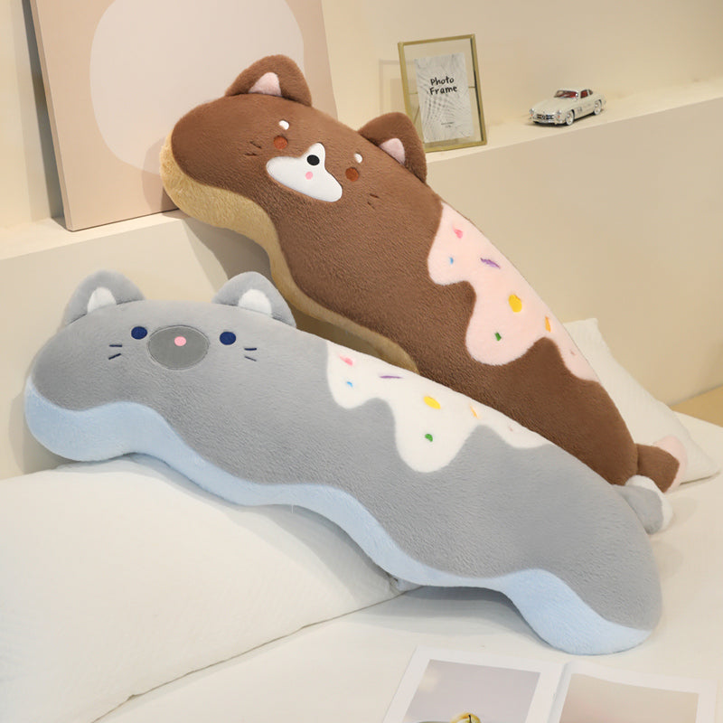 ELAINREN Long Cat Plush Soft Cushion Deor Pillow