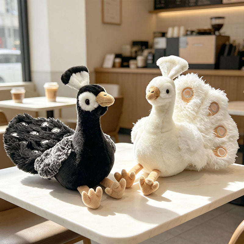 ELAINREN Realistic Peacock Plush Toy,Cute Peacock Stuffed Animal Doll /21cm
