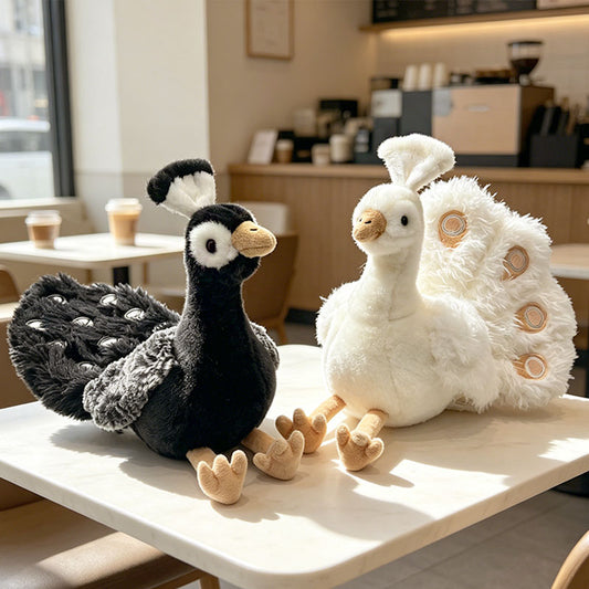 ELAINREN Realistic Peacock Plush Toy,Cute Peacock Stuffed Animal Doll /21cm