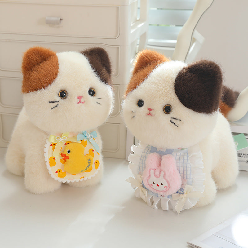 ELAINREN Mini Calico Kitten Stuffed Cat Plush Toy Gifts/30cm