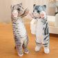 ELAINREN Realistic Brown Tabby Cat Plush Toy