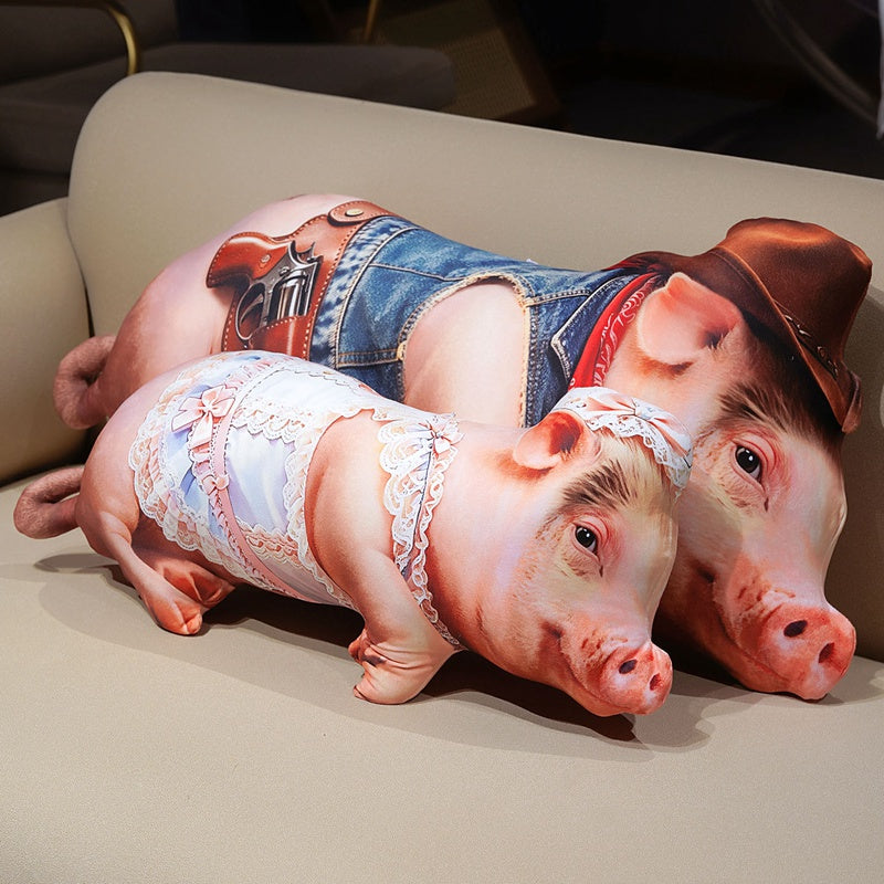 ELAINREN 3D Realistic Pig Stuffed Soft Pillow Soft Pigpy Plush Big Cushion Decor Gifts/100cm