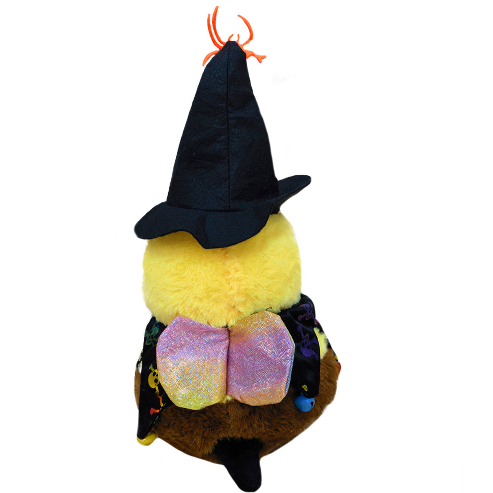 ELAINREN Cuddly Smiling Bee Plush Toy with Witch's Cloak and Hat
