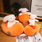 ELAINREN Cute Rabbit Plush Toy in the Carrot Shape Car Soft Bunny with Carrot Stuffed Gifts/25cm