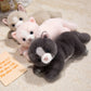 ELAINREN Realistic Furry Kitten Plush Pink Cat Stuffed Animals Toy Gifts