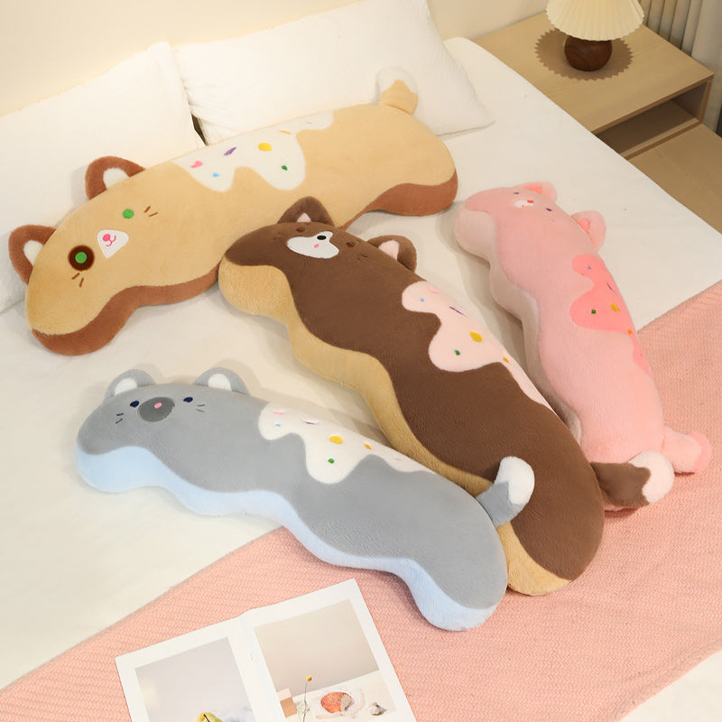 ELAINREN Long Cat Plush Soft Cushion Deor Pillow