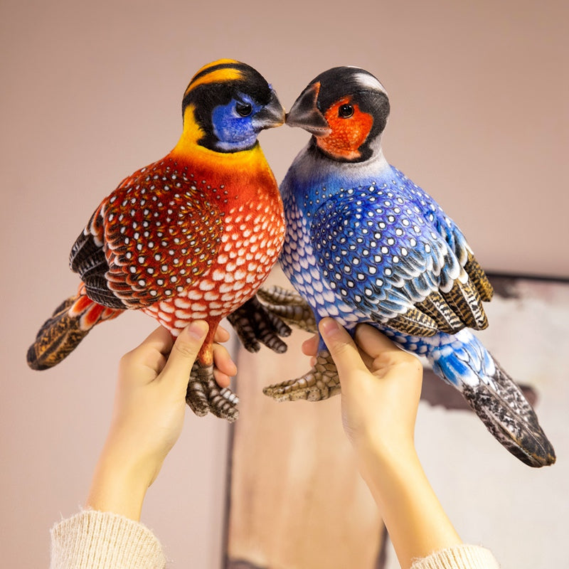 ELAINRE Realistic Guinea Fowl plush toy Simulation Stuffed Farm Bird Doll