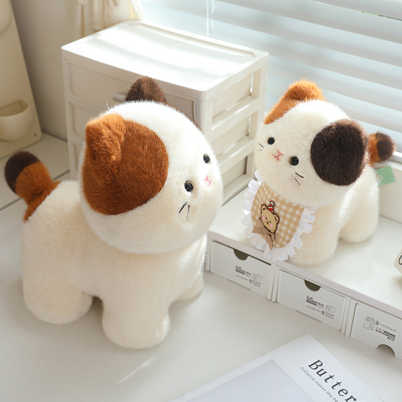 ELAINREN Mini Calico Kitten Stuffed Cat Plush Toy Gifts/30cm