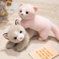 ELAINREN Realistic Furry Kitten Plush Pink Cat Stuffed Animals Toy Gifts