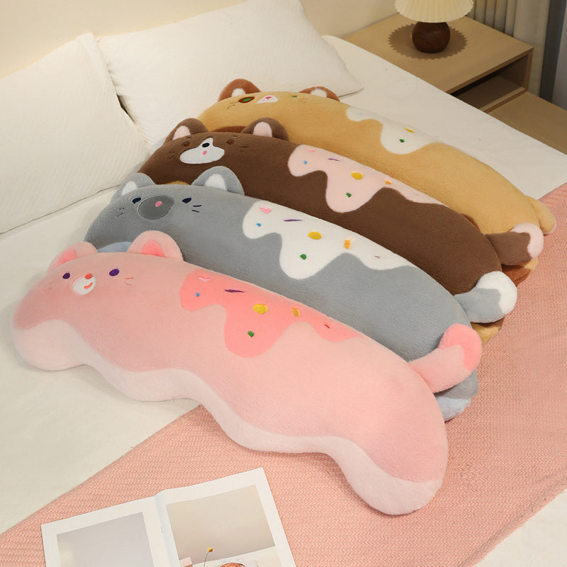 ELAINREN Long Cat Plush Soft Cushion Deor Pillow