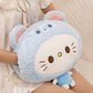 ELAINREN Kawaii Cat Plush Pillow with Blanket