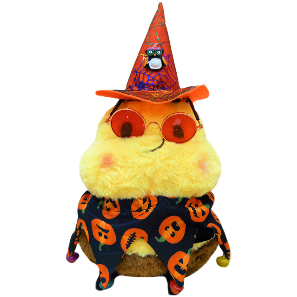 ELAINREN Cuddly Smiling Bee Plush Toy with Witch's Cloak and Hat