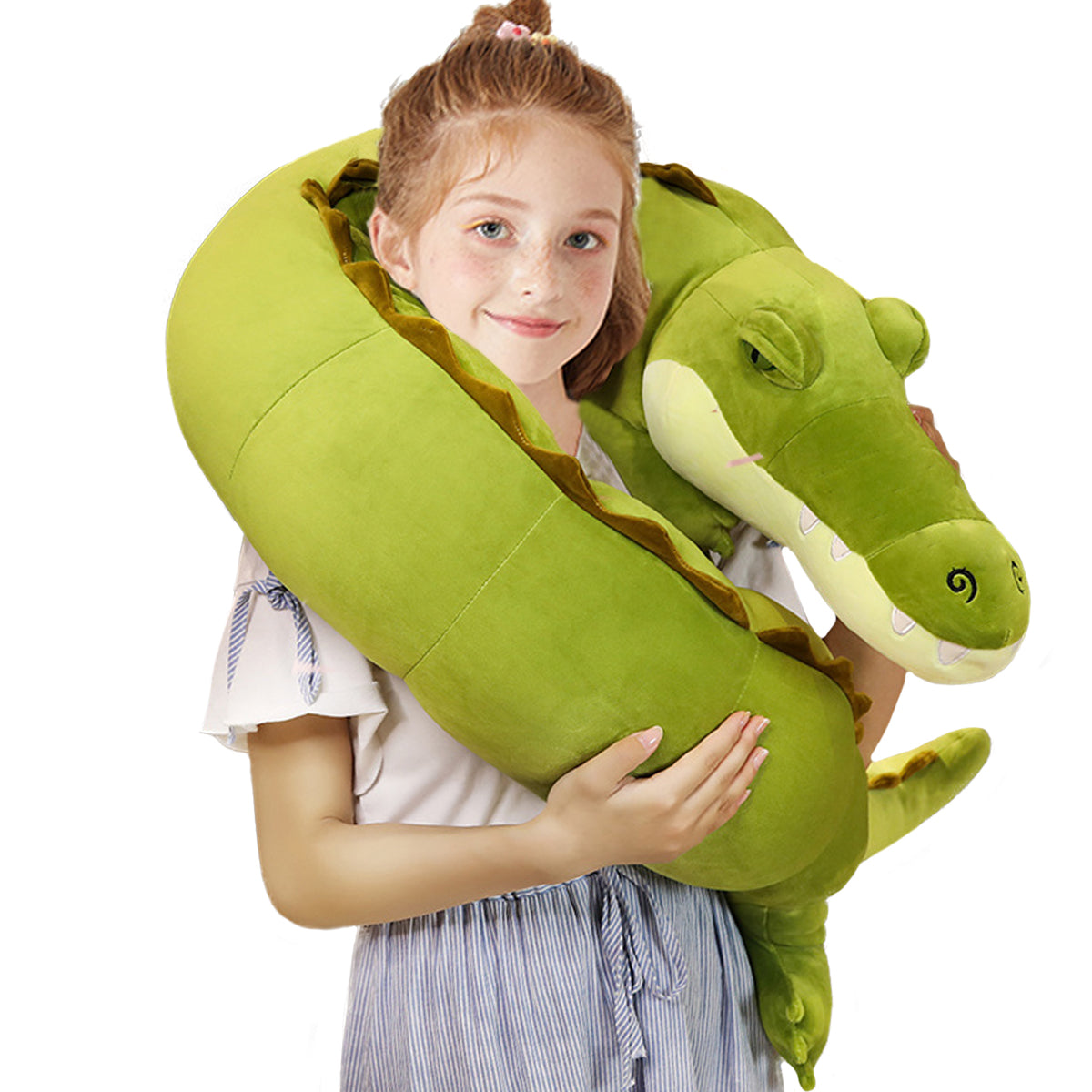 ELAINREN Large Crocodile Plush Pillow Super Soft Alligator Stuffed Animals Toy-120cm
