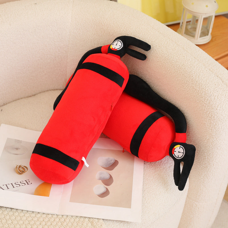 ELAINREN Large Plush Fire Extinguisher Toy Pillow Firefighter Costume Role Play Plushie Gifts/49*18cm