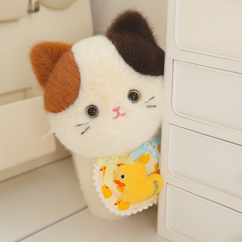 ELAINREN Mini Calico Kitten Stuffed Cat Plush Toy Gifts/30cm