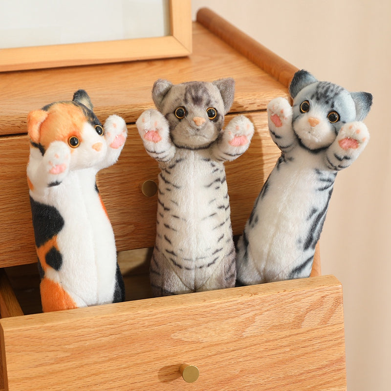 ELAINREN Realistic Brown Tabby Cat Plush Toy