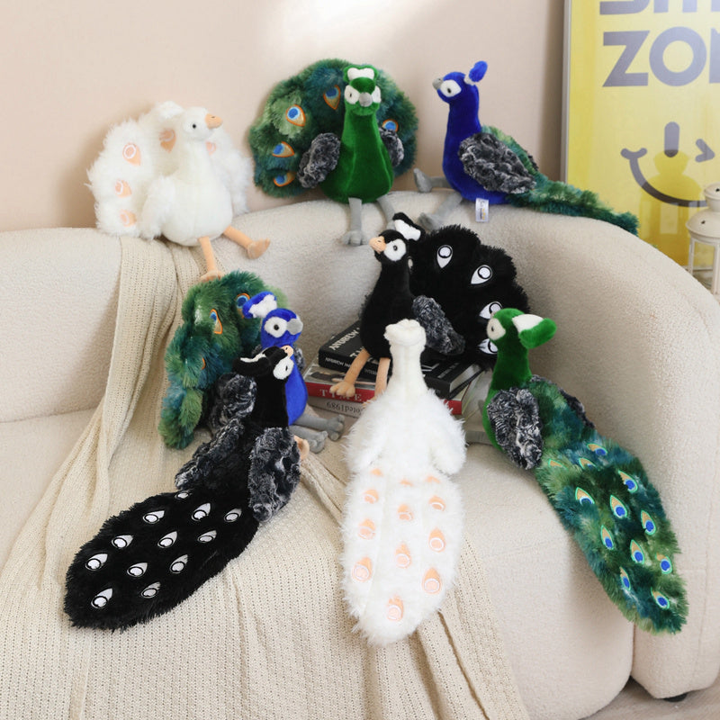 ELAINREN Realistic Peacock Plush Toy,Cute Peacock Stuffed Animal Doll /21cm