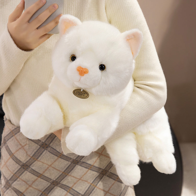 ELAINREN Realisitc White Kitten Stuffed Animals Toy GIfts