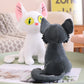 ELAINREN Big Eyes White Cat plush Gray Kitten Stuffed Kitty Toy/32cm