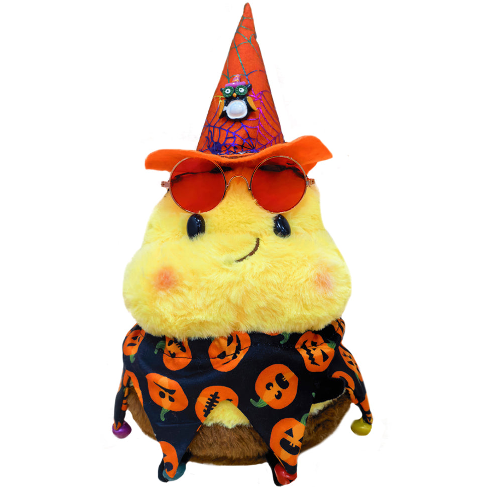 ELAINREN Cuddly Smiling Bee Plush Toy with Witch's Cloak and Hat