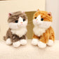 ELAINREN Sitting Orange Tabby Cat Plush Realistic Tiger Kitten Stuffed Toy/20cm