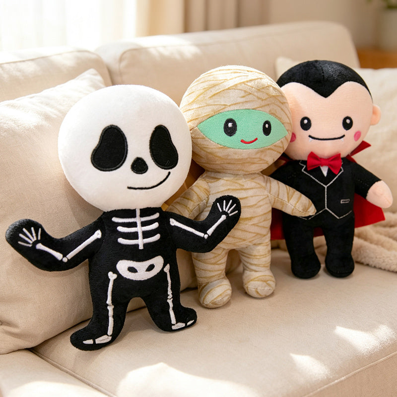 ELAINREN Skeleton Plush Toy, Bones Devil Stuffed Animal,Halloween Party Decoration,Creative Present for Boys Girls Kids Teens