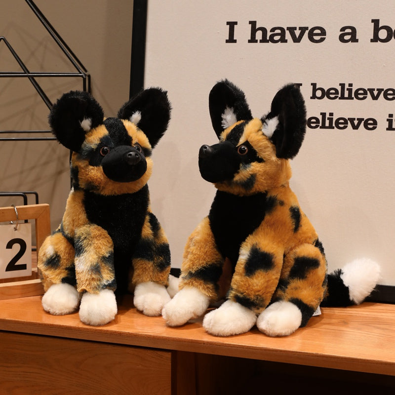 ELAINREN African Wild Dog Plush Stuffed Animal Toy-36cm