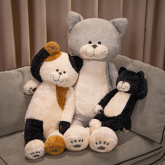 ELAINREN Cuddly Kitten Plush Pillow Soft Cat Stuffed Cushion Decor GIfts/50cm