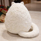 ELAINREN Furry White Kitten Plush Pillow Ultra-Soft Chubby Black Cat Stuffed Animals Toy/