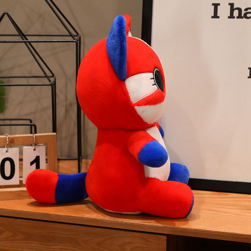 ELAINREN Flag Cat Stuffed Animal Toy Cute Kitten Plush Doll Gifts/35cm