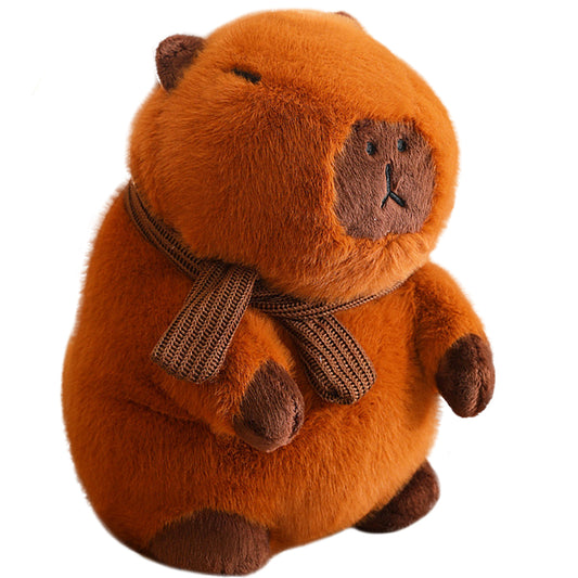 ELAINREN Furry Capybara Plush Pillow Soft Capybara Stuffed Animal Toy Gifts/9.8Inch