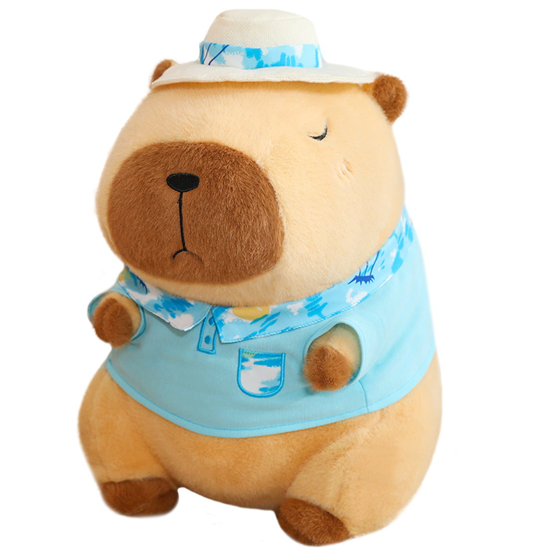 ELAINREN Cute Dress Up Capybara Plush Toy Kawaii Capybara Stuffed Animals Wearing Blue T-Shirt/9.8‘’