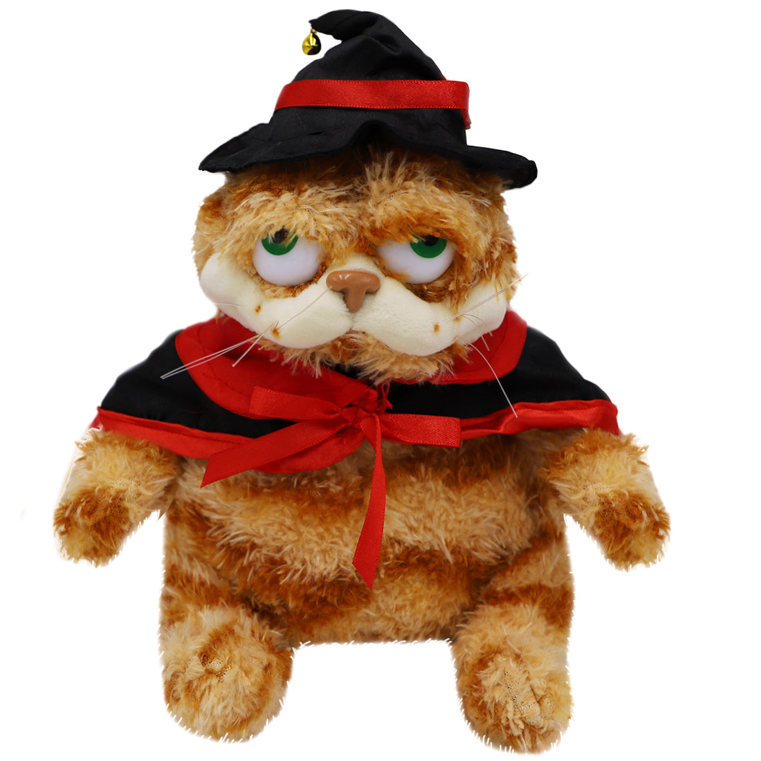 ELAINREN Halloween Garfield Plush Toy Witch Fat Orange Cat Plush Kitten Toy Dressing Up Witch Costume-30cm
