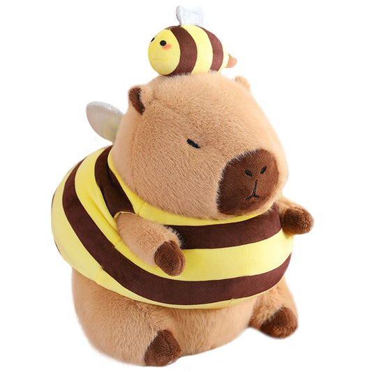 ELAINREN Cute Bee Capybara Plush Toy Kawaii Capybara Stuffed Animals Dress Up Bee Costume/11.8‘’