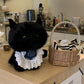 ELAINREN Furry Black Cat Plush Toy Kawaii Black Kitten Stuffed Kitty Doll Gifts/11.8 Inch