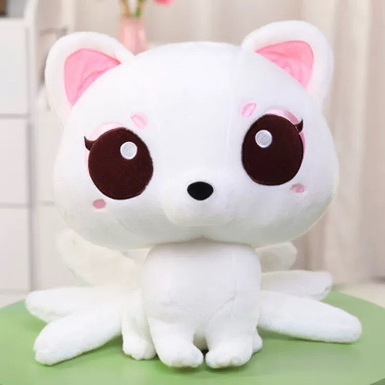 ELAINREN Cartoon Nine-Tailed Fox Plush Toy/9.8''x12.9''