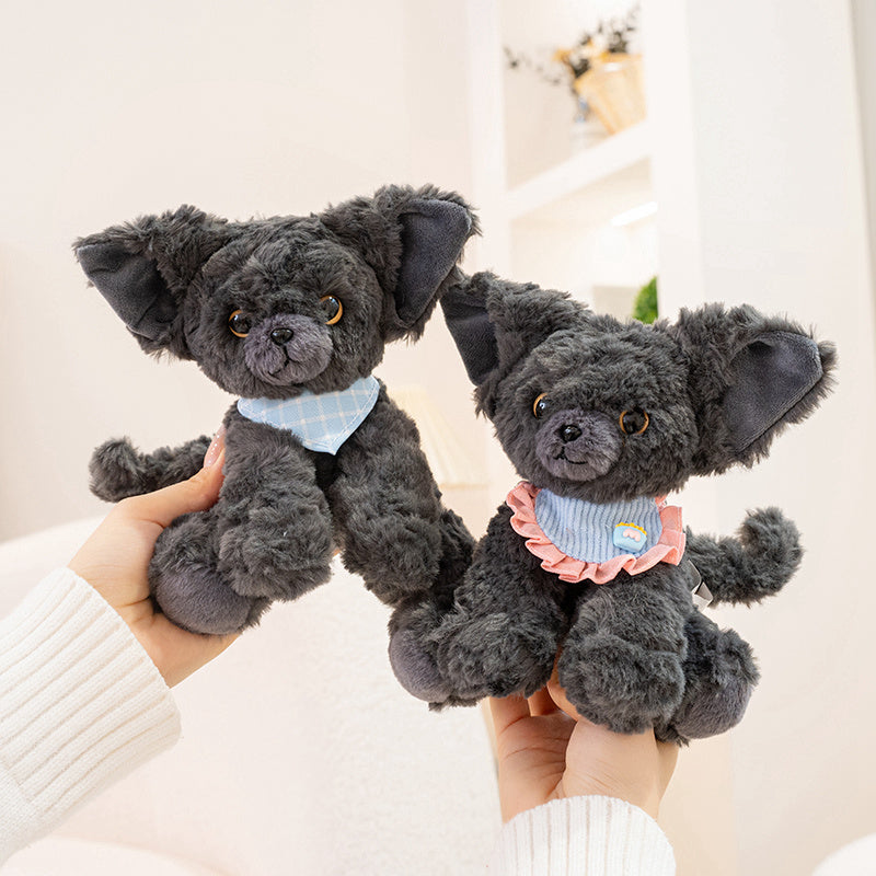 ELAINREN Lifelike Gray Kitten Stuffed Cat Plush Toy/13cm