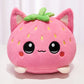 ELAINREN Cute Strawberry Cat Stuffed Pink Kitten Plush Toy Pillow