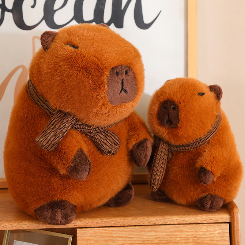 ELAINREN Furry Capybara Plush Pillow Soft Capybara Stuffed Animal Toy Gifts/9.8Inch