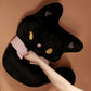 ELAINREN Sweet White Cat Stuffed Pillow Soft Black Kitten Plush Cushion