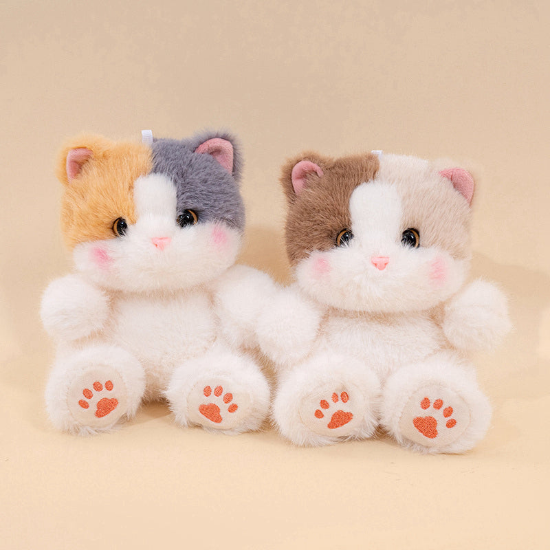 ELAINREN Mini Tabby Cat Stuffed Furry Kitten Toy GIfts/13cm