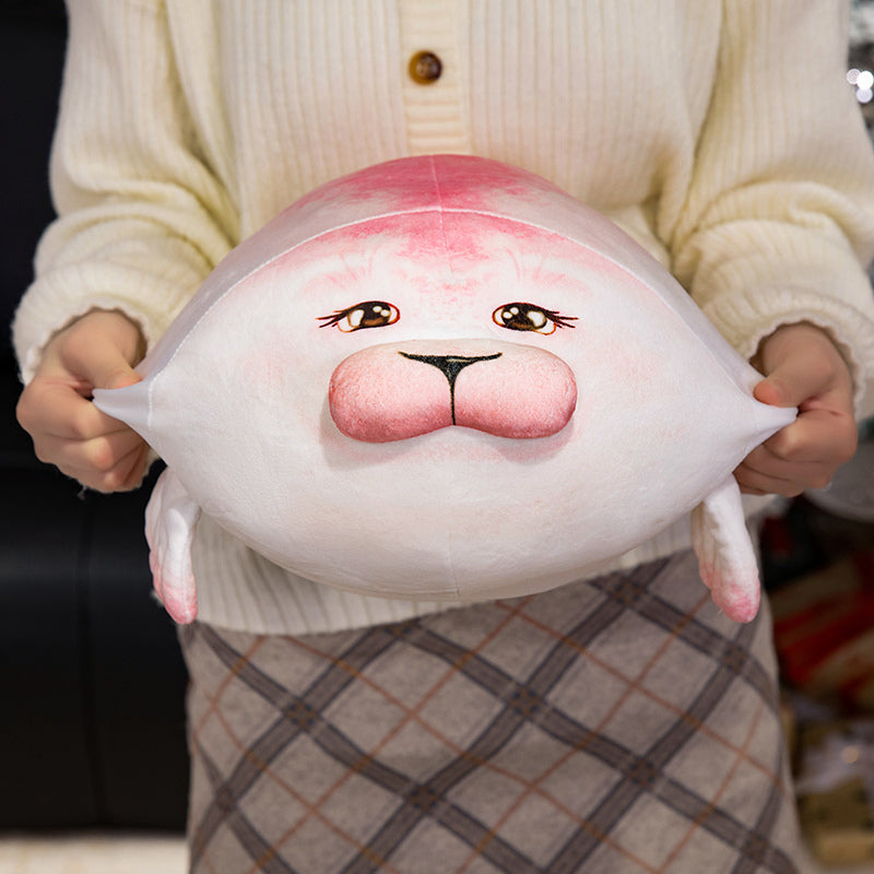 ELAINREN Chubby Blob Seal Pillow Soft Pink Seal Stuffed Ocean Toy Gifts/15.7''