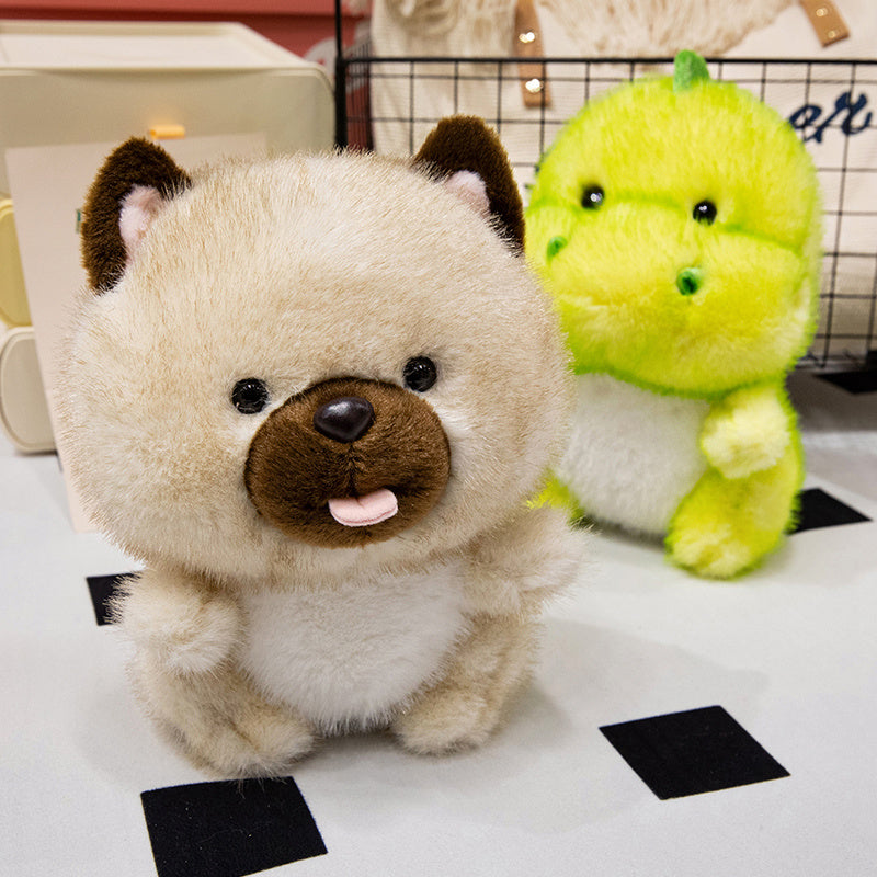 ELAINREN Furry Dinosaur Plush Toy Cute Dog Puppy Stuffed Animals Gifts/20cm
