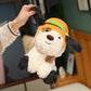 ELAINREN Cute Dog Plush Toy with French Fries Hat Kawaii Puppy Stuffed Animals with Hamburger/Milk Cap-21cm