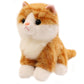 ELAINREN Sitting Orange Tabby Cat Plush Realistic Tiger Kitten Stuffed Toy/20cm